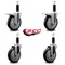 Service Caster 5'' Black Poly Swivel 1-1/8'' Expanding Stem Caster Set 2 Total Lock Brakes, 4PK SCC-EXTTL20S514-PPUB-BLK-2-S-2-118 - alternate 4